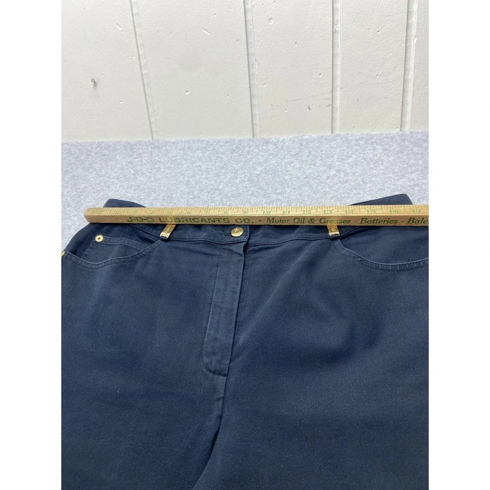 St John Sport Jeans Womens 35x29.5 Blue Dark Wash High Rise Straight USA Denim